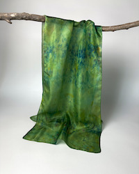 Souvenir: Earths Wisdom - Silk Scarf - Green with fleck