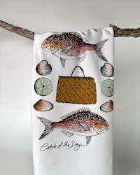 Souvenir: Tea Towel 100% Cotton - Catch of the Day