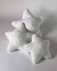 Knitted Star Cushions - White