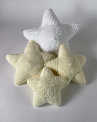 Knitted Star Cushions - Rich Cream