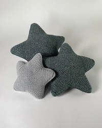 Knitted Star Cushions - Dark Grey