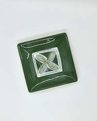 Souvenir: Ceramics - Hand painted Platter Square - Small - Tapa Green