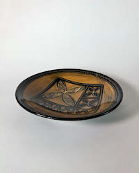 Hand-painted Ceramic Platters - Brown Tapa Medium