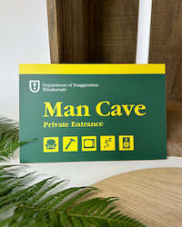 Wooden Sign - Department of Exaggeration - Mancave by Glenn Jones