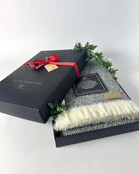 Xmas Gift Box - Wool Twill Throw - Grey