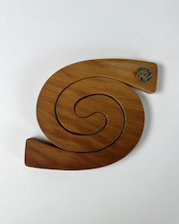 Kauri Table Mat - Koru with Paua Shell