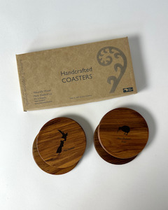 Souvenir: Rimu Coasters - Kiwi and NZ Map