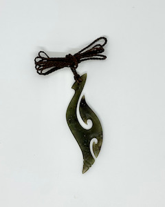 Souvenir: Fish Hook with Koru - Greenstone - Pounamu