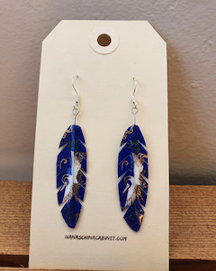 Origami Feather Earrings - White Cranes