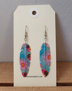 Origami Feather Earrings - Gum Tree