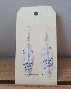 Origami Feather Earrings - Cherry Blossom