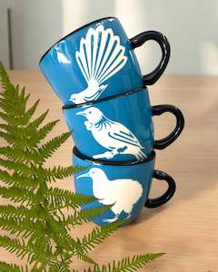 Pacific Painted Pottery Mugs - Blue