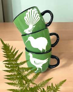 Souvenir: Pacific Painted Pottery Mugs - Green