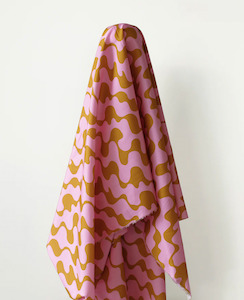 All Summer Long 100% Cotton Pink & Brown Waves Print 148 cm wide $29 pm