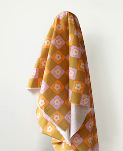 All Summer Long 100% Cotton Pink, Orange & Brown Flower Check Print 148 cm wide $29 pm