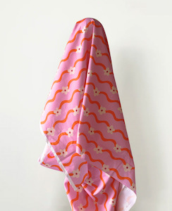 All Summer Long 100% Cotton Pink & Orange Flower Wave Print 148 cm wide $29 pm