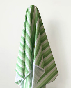 All Summer Long 100% Cotton Green & White Stripe Print 148 cm wide $29 pm