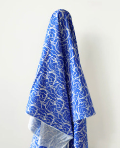 All Summer Long Cotton Linen Blue & White Flower Print 135 gsm $32.00 pm