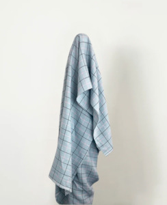 Sky Check 100% Linen 150 gsm was $45 pm now $30 pm