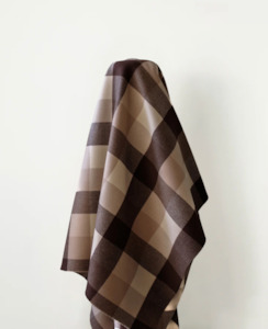 Doubled Sided Brown Check 100% Wool Blend 150 cm w $55 pm