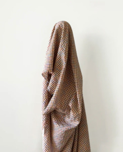 Multicolour Cotton Linen Seersucker Check 136 gsm $37pm