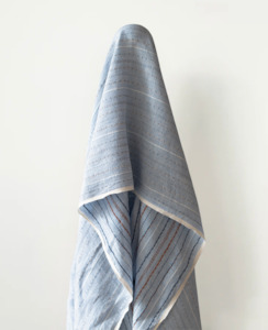 Cotton Linen Light Blue with a Threaded Stripe 188 gsm $34 pm