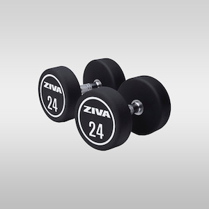 Gymnasium equipment: ZIVA Solid Steel Urethane Dumbbells