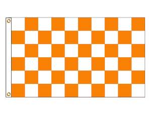 Chequered - Orange & White