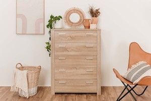 Omarama Five Drawer Tallboy