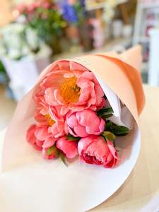 Peach peonies