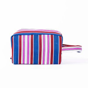 Parisian Cool - Recycled Plastic Toiletry Bag, Raspberry & Navy