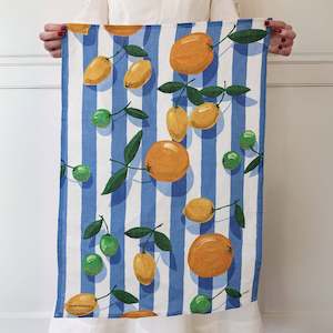 Bespoke Letterpress - Citrus 100% Linen Tea Towel