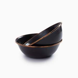 Barebones - Enamel Bowl, set of 2 - Charcoal