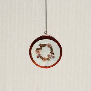 Hydrangea Ranger - Pressed Flower Suncatcher, Round Mini