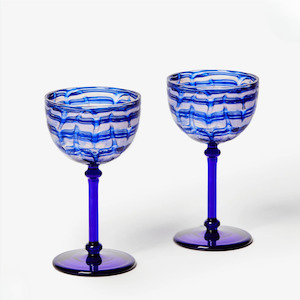 Bonnie & Neil - Watercolour Coupes, Blue