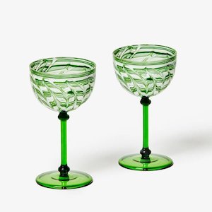 Bonnie & Neil - Watercolour Coupes, Green