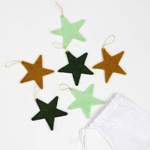 Muskhane - 6 Festive Hanging Stars, Harmony Mint