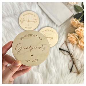 Baby: Mini Engraved Wooden Announcement and Name Plaques