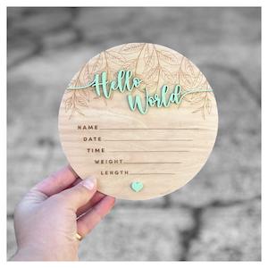 Birth Announcement / Hello World Plaque