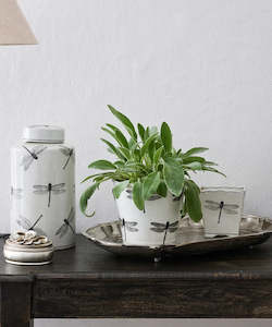 Linen - household: Dragonfly Round Planter