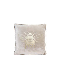 Linen - household: Velvet Bee Cushion | Pearl & Gold