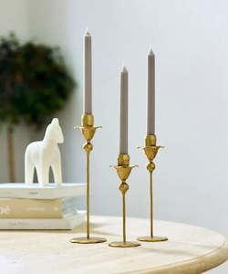 Linen - household: Gold Candleholders | Flower