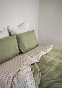 Grid Linen Sheet Set | Oeko-Tex® certified