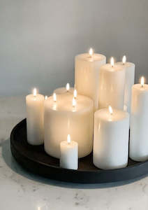 Linen - household: White Pillar Candles