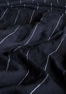 French Linen Flat Sheet | Black Stripe | OEKO-TEX® certified