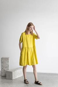 Linen - household: Oversized Linen Dress | Lemon