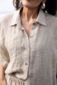 Linen - household: Gauze Linen Shirt | Natural