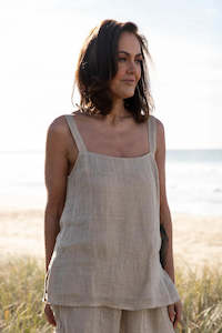 Linen - household: Gauze Linen Singlet | Natural