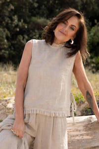 Linen - household: Gauze Linen Tank Top | Natural