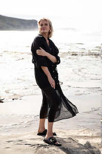 Gauze Linen Duster | Black